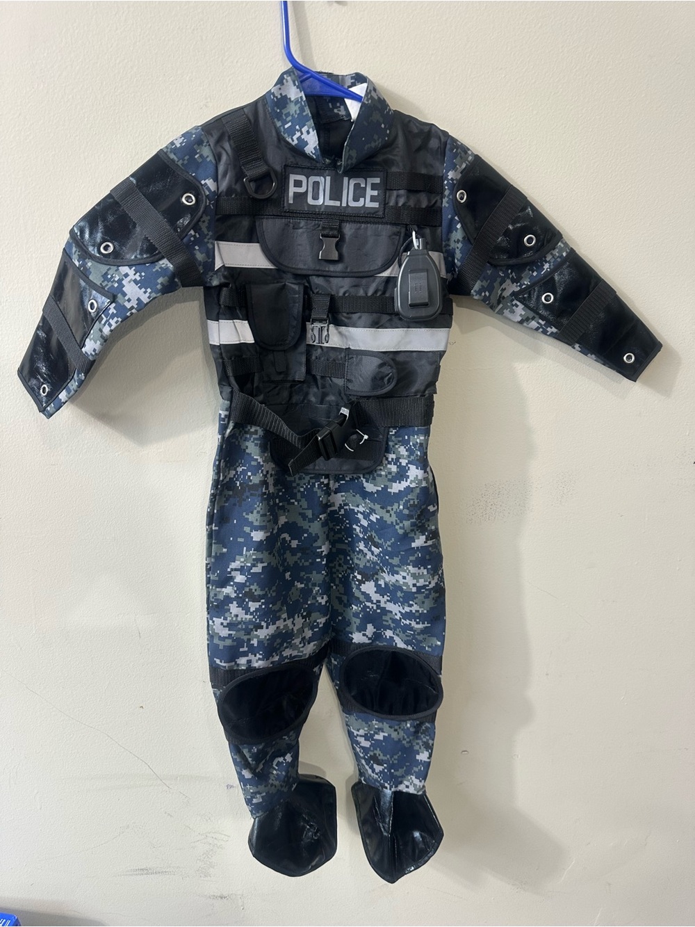 Source Unknown Police Tactical Costume - Blue, Black, White Camo